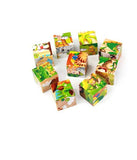 Wooden Cube Puzzle Animals - 6 Puzzles in 1