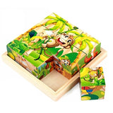 Wooden Cube Puzzle Animals - 6 Puzzles in 1