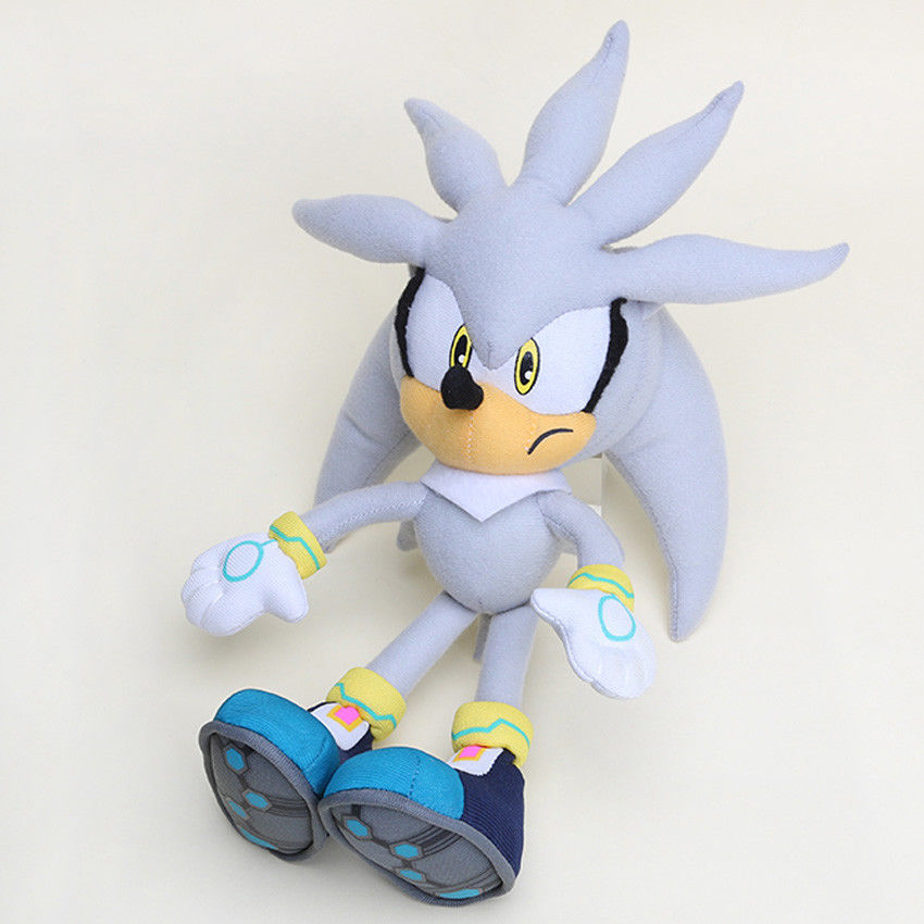 SILVER Sonic The Hedgehog 32CM Stuffed PLUSH Toy Videogame Toy